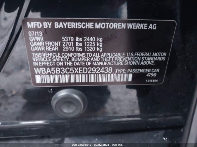 Photo 8 VIN: WBA5B3C5XED292438 - BMW 535I 