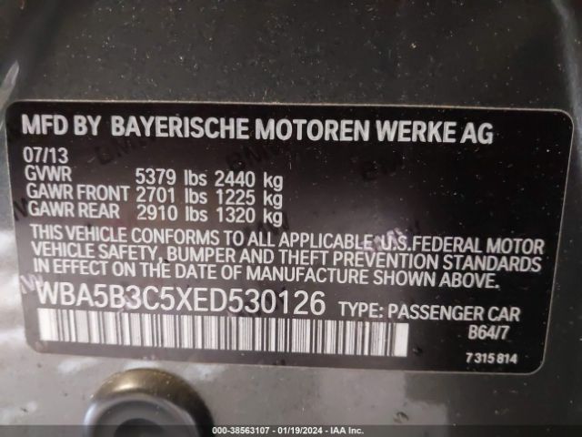 Photo 8 VIN: WBA5B3C5XED530126 - BMW 535I 