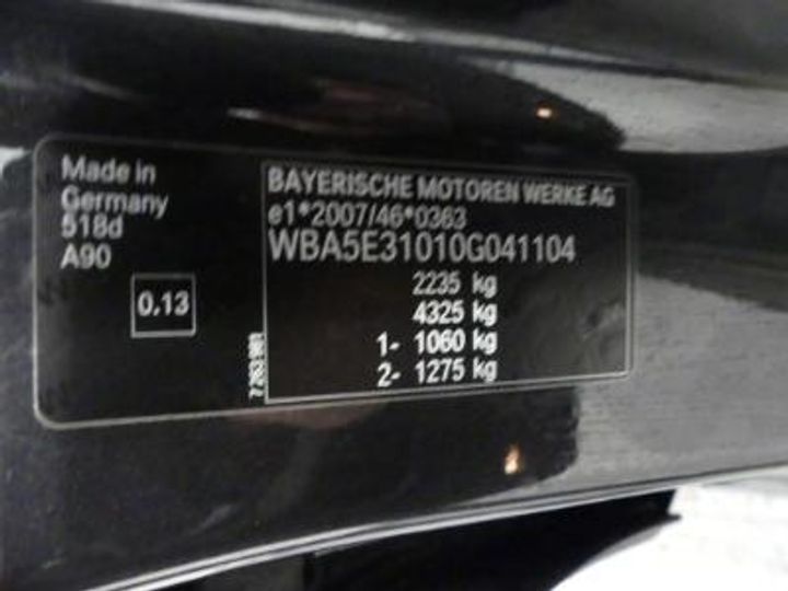 Photo 12 VIN: WBA5E31010G041104 - BMW 5 DIESEL - 2013 