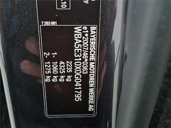 Photo 12 VIN: WBA5E310X0G041795 - BMW 5 DIESEL - 2013 