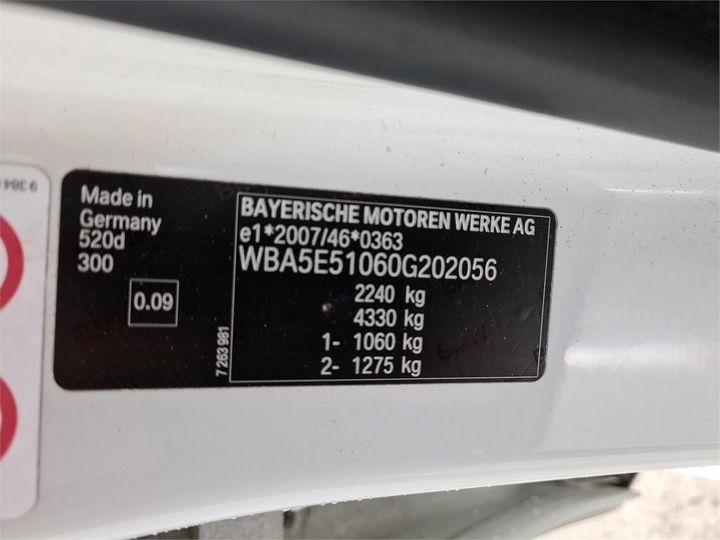 Photo 8 VIN: WBA5E51060G202056 - BMW 520 