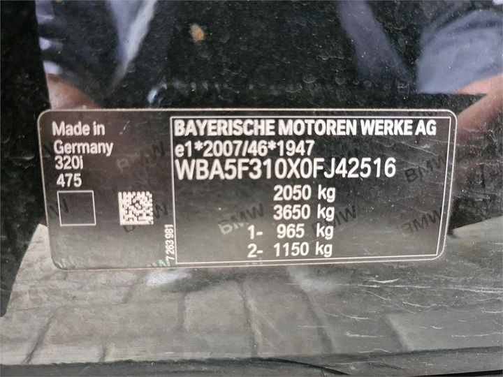 Photo 13 VIN: WBA5F310X0FJ42516 - BMW 3-SERIE 