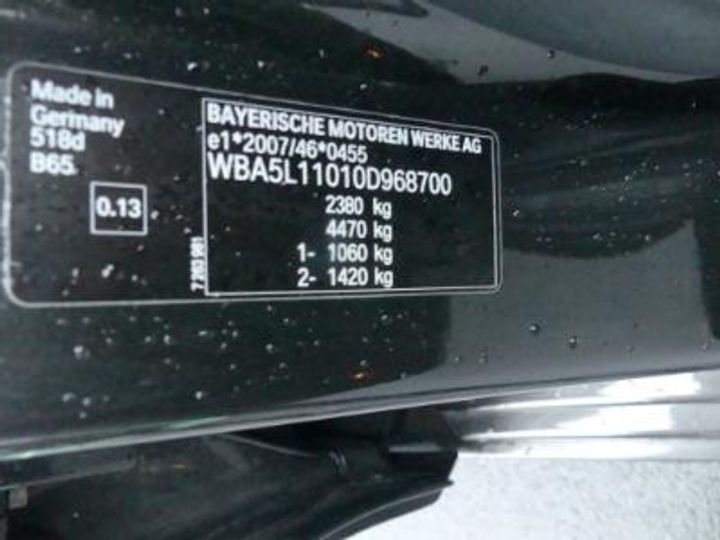 Photo 12 VIN: WBA5L11010D968700 - BMW 5 TOURING DIESEL - 2013 