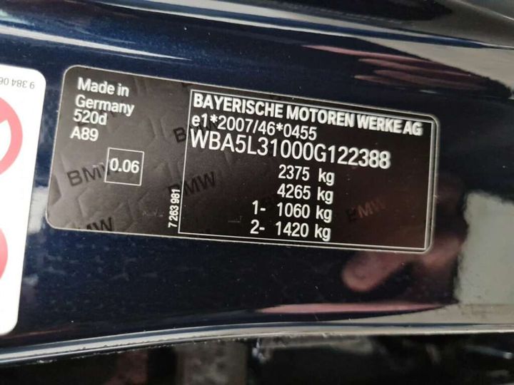 Photo 35 VIN: WBA5L31000G122388 - BMW 520D 