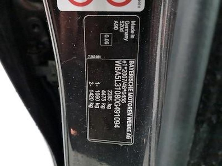 Photo 12 VIN: WBA5L31080G491094 - BMW 5 TOURING DIESEL - 2013 