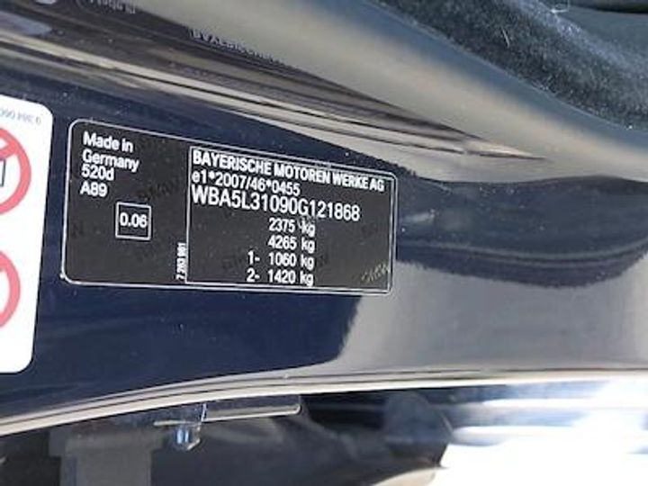 Photo 12 VIN: WBA5L31090G121868 - BMW 5 TOURING DIESEL - 2013 