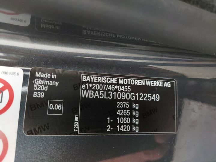 Photo 34 VIN: WBA5L31090G122549 - BMW 520D 