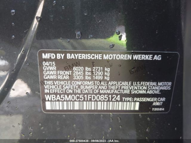 Photo 8 VIN: WBA5M0C51FD085124 - BMW 550I GRAN TURISMO 