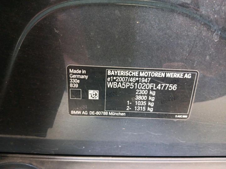 Photo 10 VIN: WBA5P51020FL47756 - BMW 3 SERIES BERLINE 