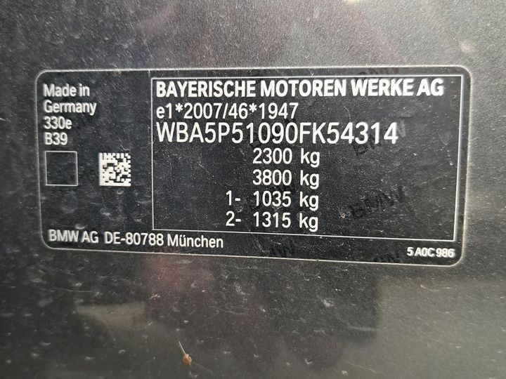 Photo 29 VIN: WBA5P51090FK54314 - BMW SERIE 3 