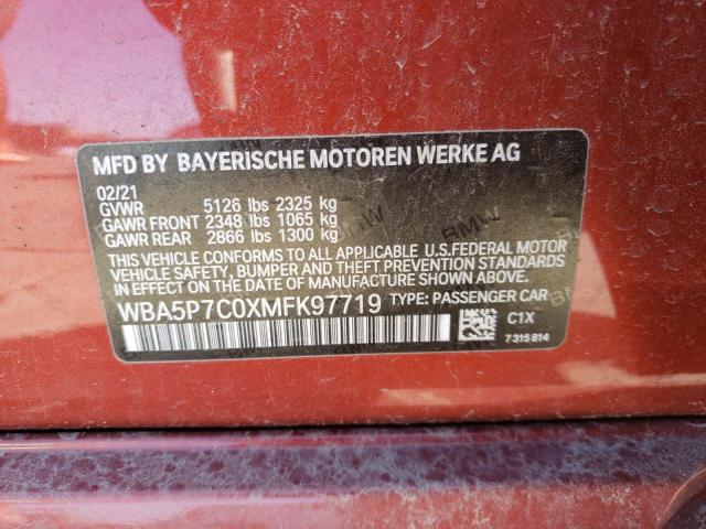 Photo 11 VIN: WBA5P7C0XMFK97719 - BMW 3 SERIES 