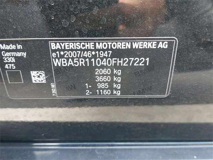 Photo 8 VIN: WBA5R11040FH27221 - BMW SERIE 3 BERLINE 