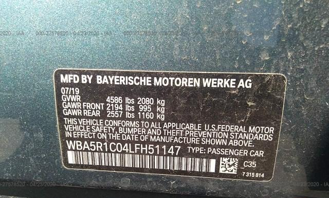 Photo 8 VIN: WBA5R1C04LFH51147 - BMW 3 SERIES 