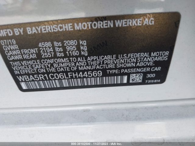 Photo 8 VIN: WBA5R1C06LFH44569 - BMW 3 SERIES 