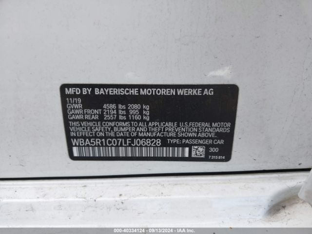 Photo 8 VIN: WBA5R1C07LFJ06828 - BMW 330I 