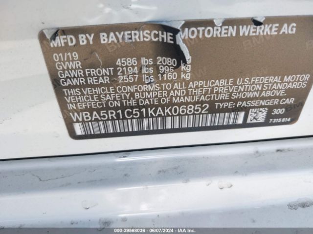 Photo 8 VIN: WBA5R1C51KAK06852 - BMW 330I 