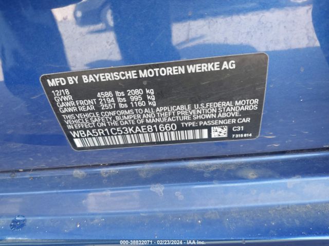 Photo 8 VIN: WBA5R1C53KAE81660 - BMW 330I 