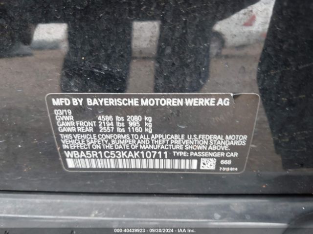 Photo 8 VIN: WBA5R1C53KAK10711 - BMW 330I 