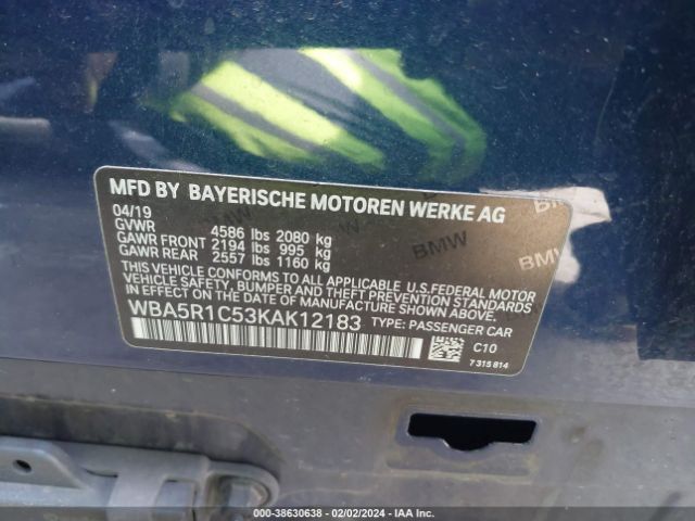 Photo 8 VIN: WBA5R1C53KAK12183 - BMW 330I 