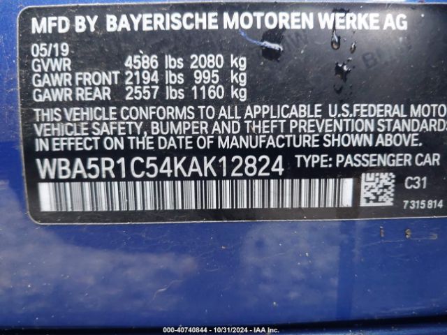 Photo 8 VIN: WBA5R1C54KAK12824 - BMW 330I 