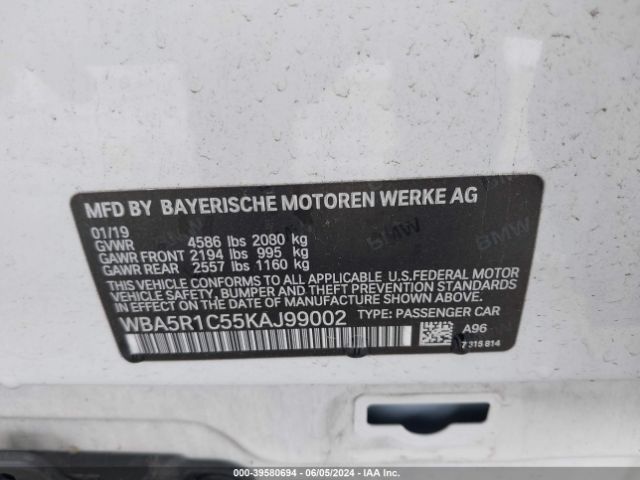 Photo 8 VIN: WBA5R1C55KAJ99002 - BMW 330I 