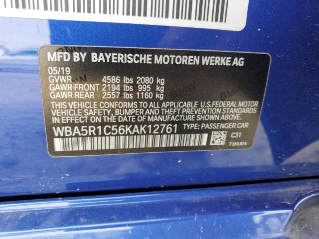 Photo 11 VIN: WBA5R1C56KAK12761 - BMW 330I 