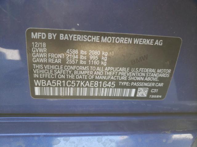 Photo 9 VIN: WBA5R1C57KAE81645 - BMW 330I 