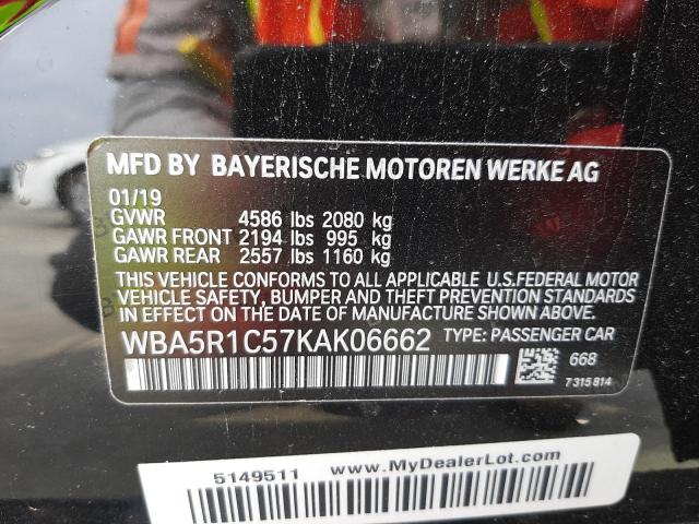 Photo 11 VIN: WBA5R1C57KAK06662 - BMW 330I 