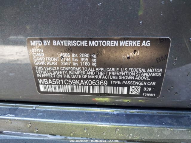 Photo 8 VIN: WBA5R1C59KAK06369 - BMW 330I 