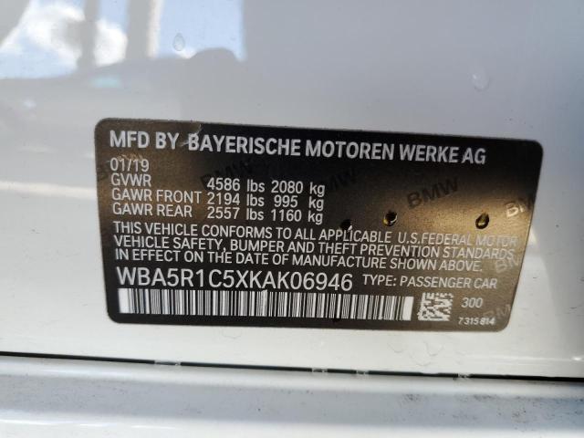 Photo 9 VIN: WBA5R1C5XKAK06946 - BMW 330I 