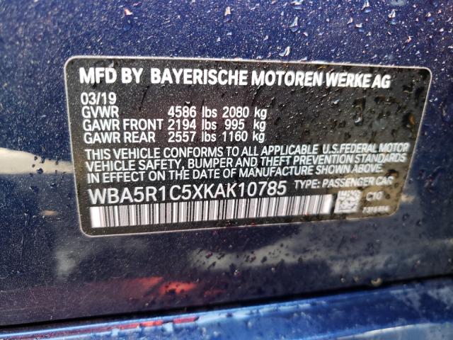 Photo 9 VIN: WBA5R1C5XKAK10785 - BMW 330I 