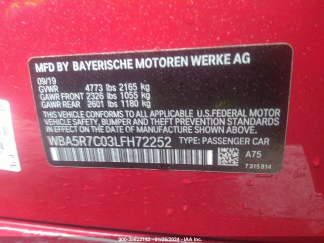 Photo 8 VIN: WBA5R7C03LFH72252 - BMW 330I 