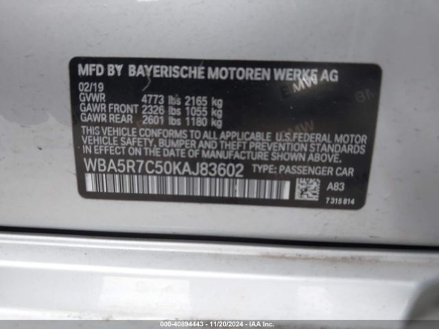 Photo 8 VIN: WBA5R7C50KAJ83602 - BMW 330I 