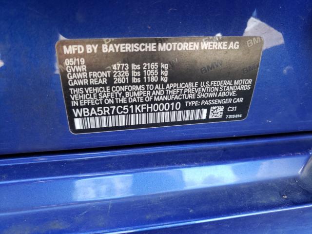 Photo 9 VIN: WBA5R7C51KFH00010 - BMW 3 SERIES 