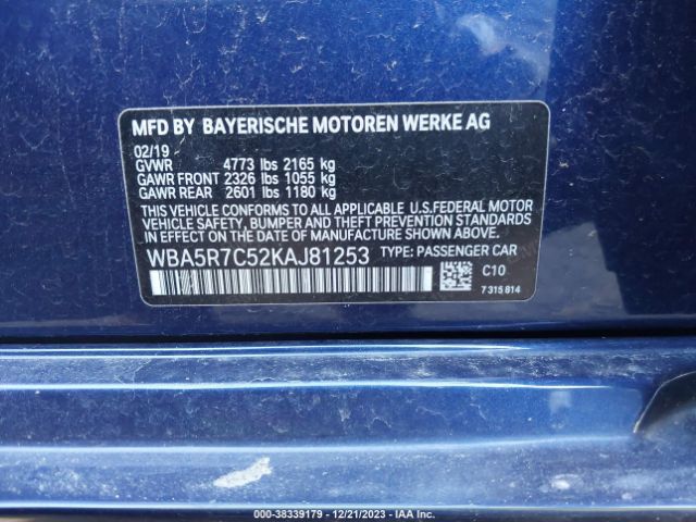 Photo 8 VIN: WBA5R7C52KAJ81253 - BMW 330I 