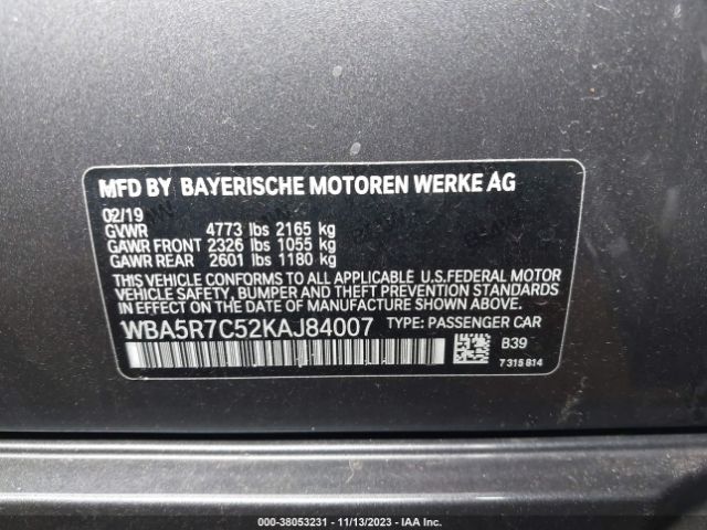 Photo 8 VIN: WBA5R7C52KAJ84007 - BMW 330I 