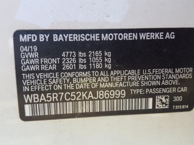 Photo 9 VIN: WBA5R7C52KAJ86999 - BMW 3 SERIES 