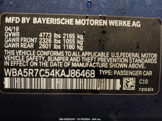 Photo 8 VIN: WBA5R7C54KAJ86468 - BMW 330I 