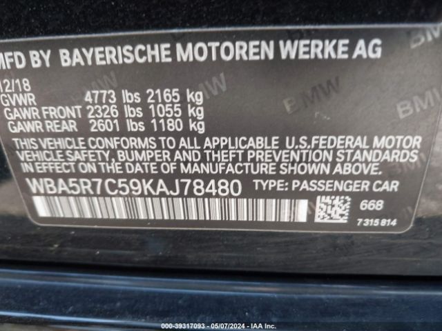 Photo 8 VIN: WBA5R7C59KAJ78480 - BMW 330I 