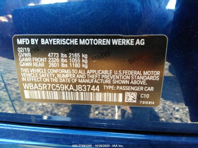 Photo 8 VIN: WBA5R7C59KAJ83744 - BMW 330I 