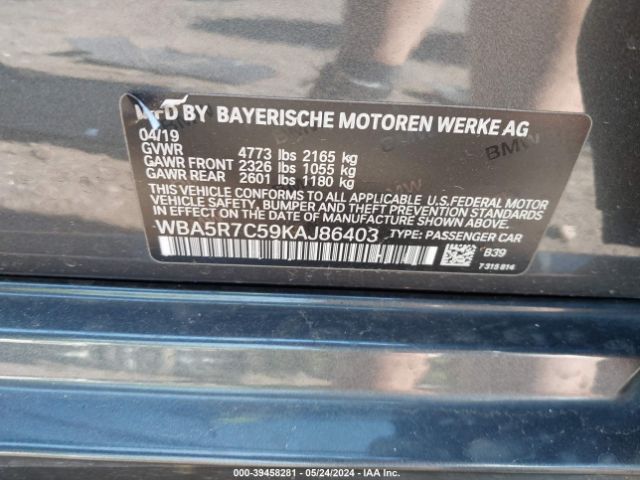 Photo 8 VIN: WBA5R7C59KAJ86403 - BMW 330I 