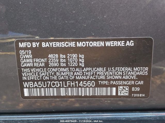 Photo 8 VIN: WBA5U7C01LFH14560 - BMW M340I 