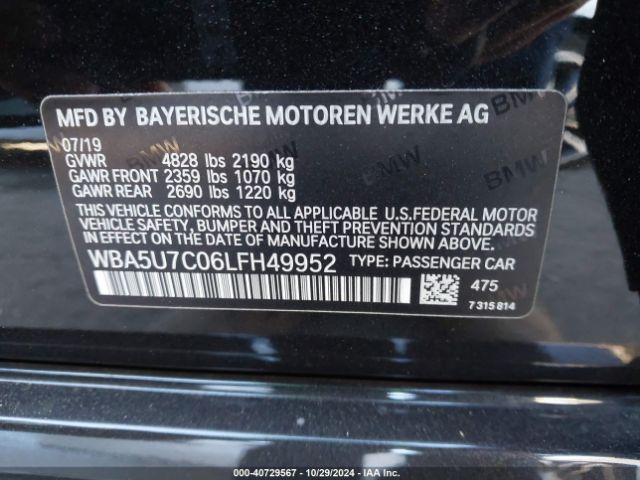 Photo 8 VIN: WBA5U7C06LFH49952 - BMW M340I 