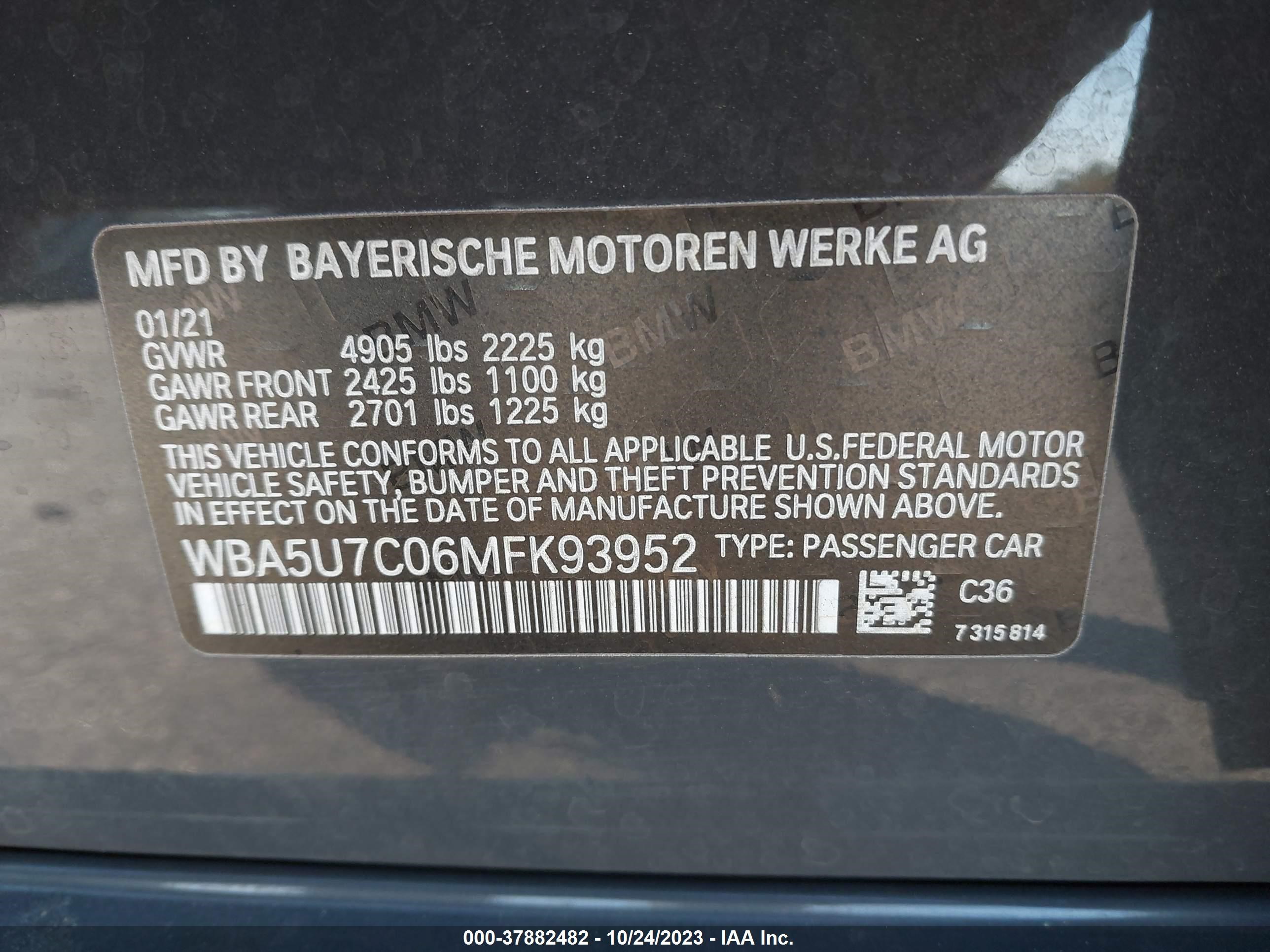 Photo 8 VIN: WBA5U7C06MFK93952 - BMW 3ER 