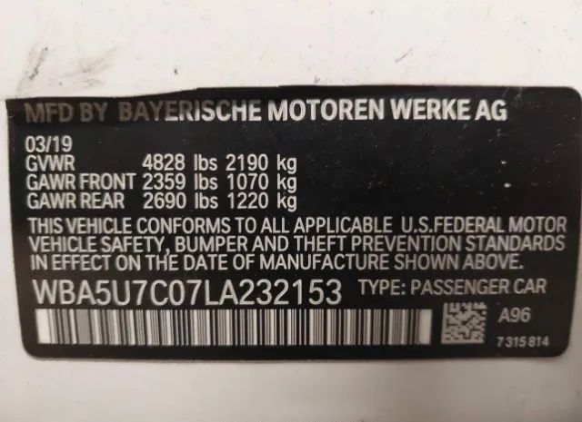 Photo 8 VIN: WBA5U7C07LA232153 - BMW M340I 