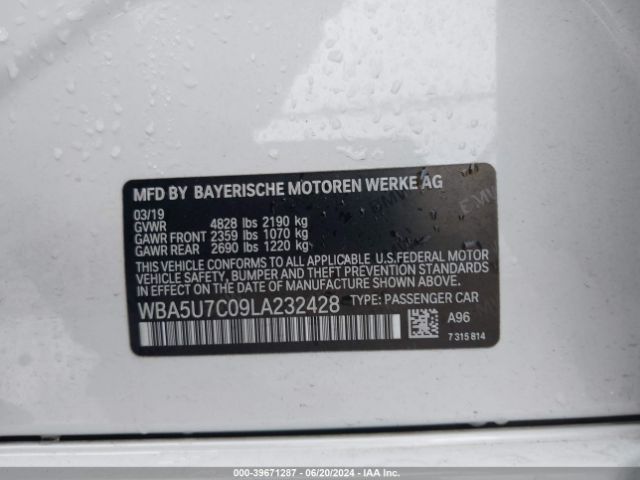 Photo 8 VIN: WBA5U7C09LA232428 - BMW M340I 