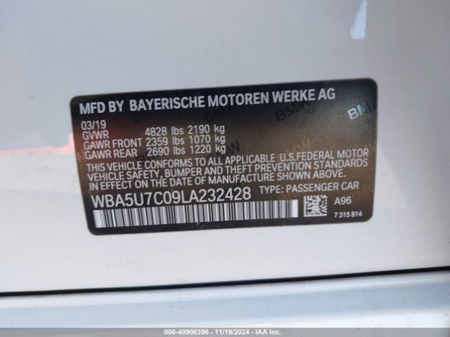 Photo 8 VIN: WBA5U7C09LA232428 - BMW M340I 