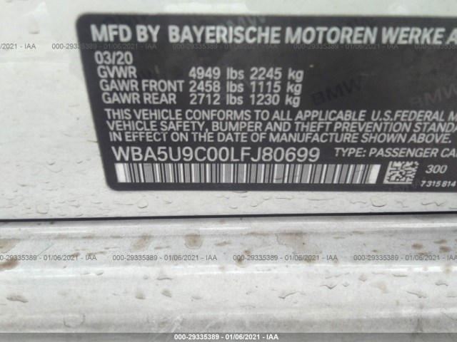 Photo 8 VIN: WBA5U9C00LFJ80699 - BMW M340I 