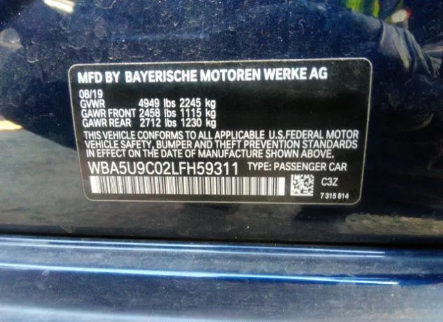 Photo 8 VIN: WBA5U9C02LFH59311 - BMW 3 SERIES 