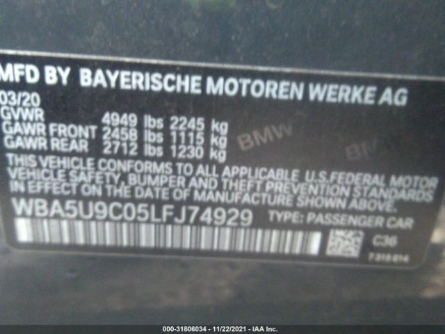 Photo 8 VIN: WBA5U9C05LFJ74929 - BMW M340I 